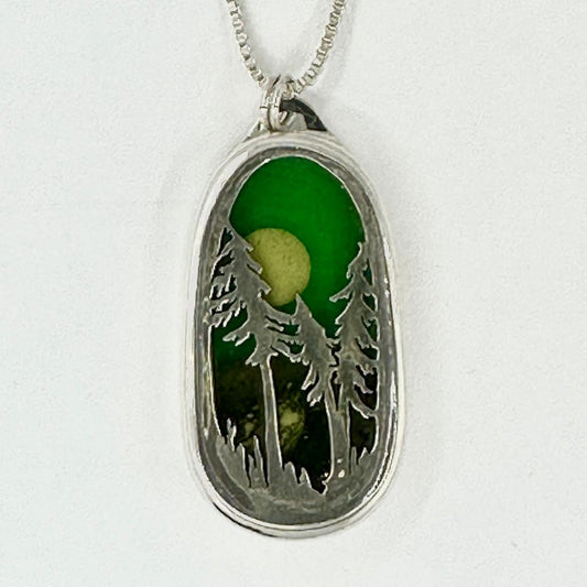 220-009 Three Pines Resin Pendant