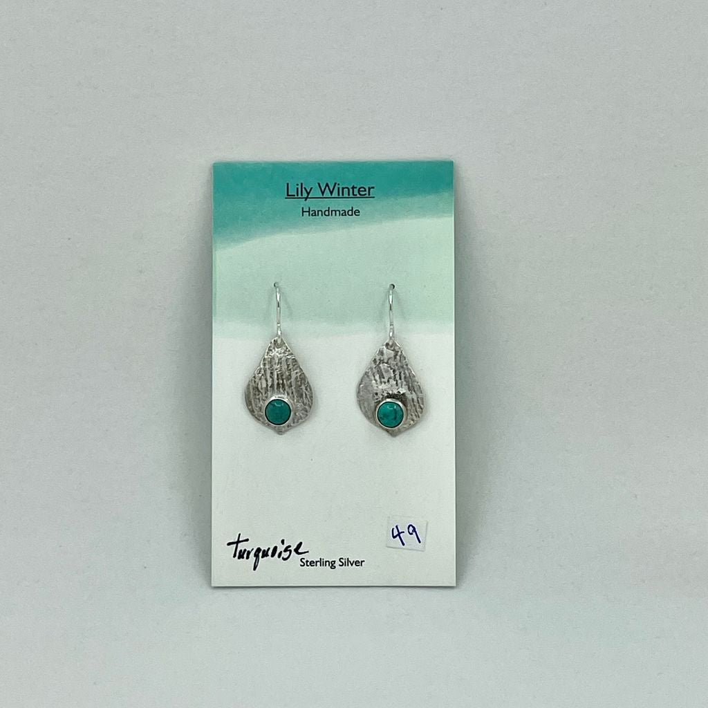 Sterling Silver Earrings with Turquoise by LW