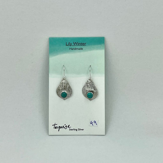 Sterling Silver Earrings with Turquoise by LW