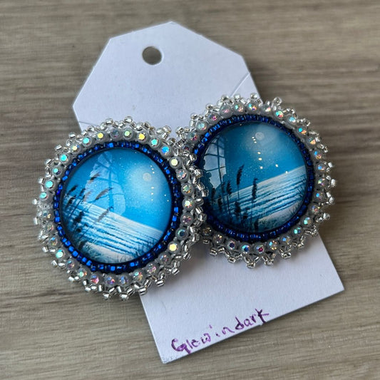 Glow in the Dark Blue Sky Earrings AB