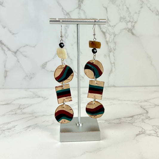 Painted Birchbark Earrings