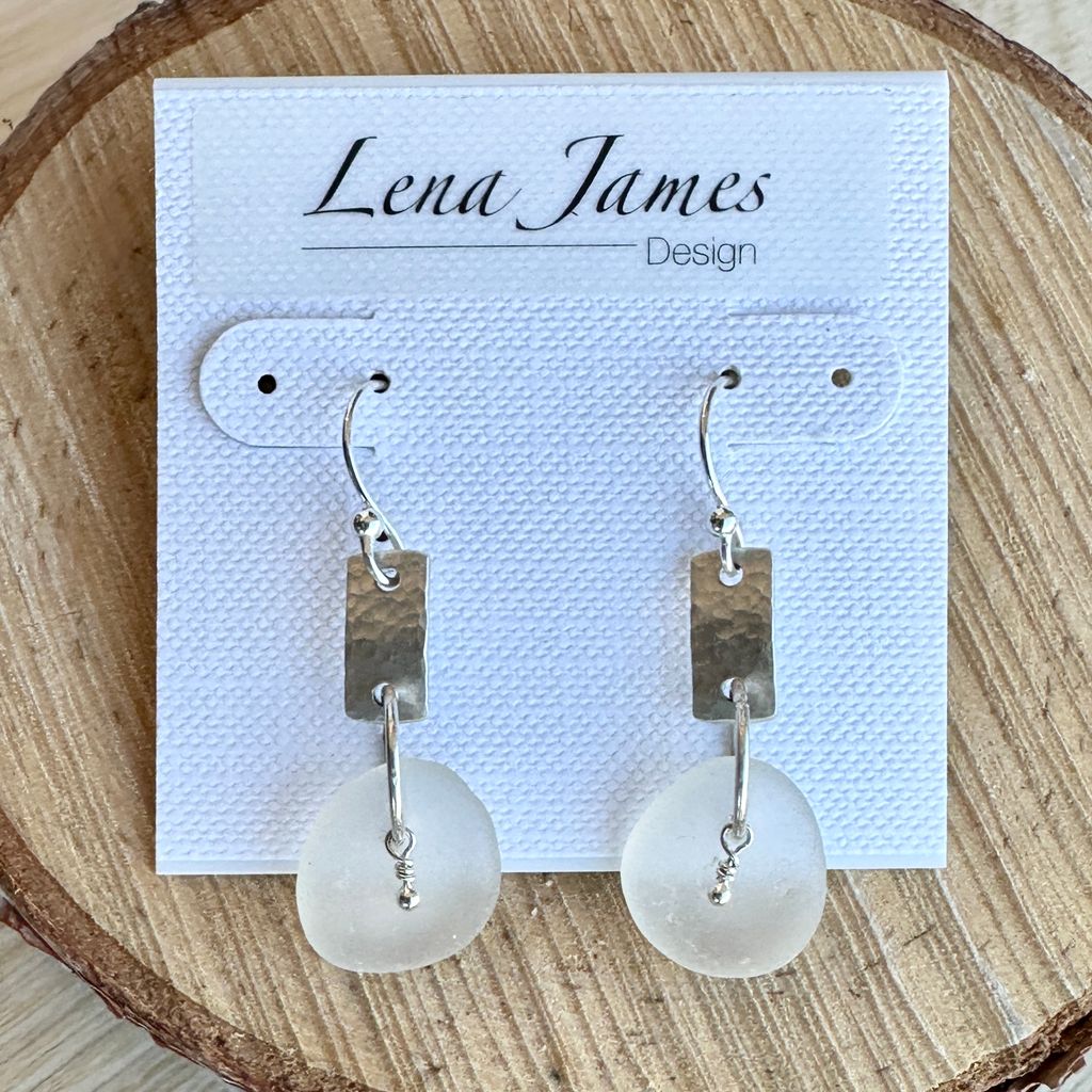 LJ Sea Glass & Sterling Earrings