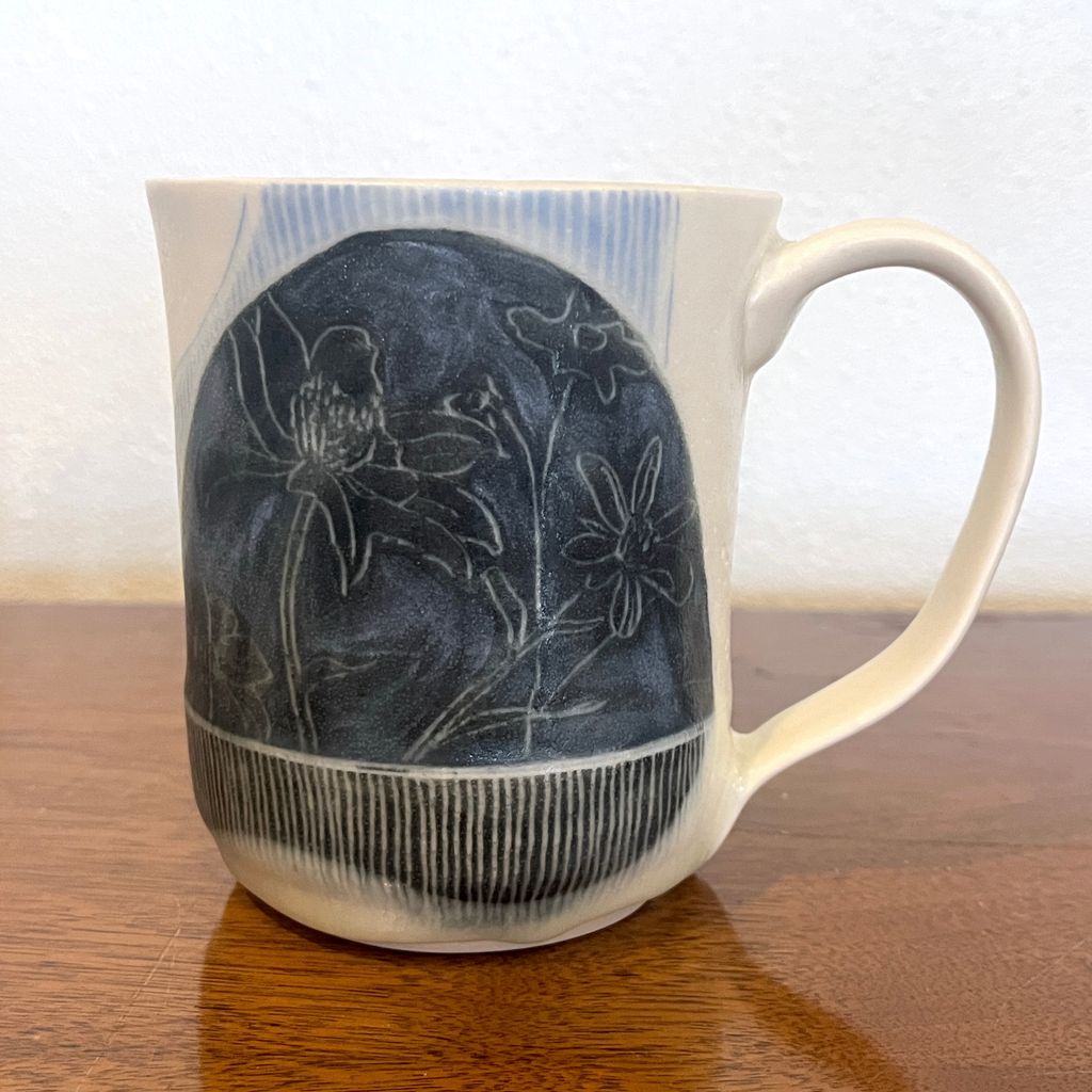 Flowers in the Dark Mug