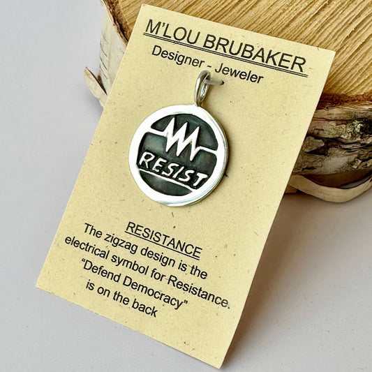 Resist Round Pendant #554