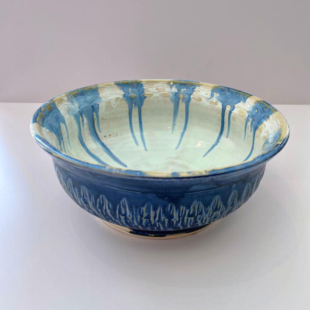 Large Blue Drip Bowl BB