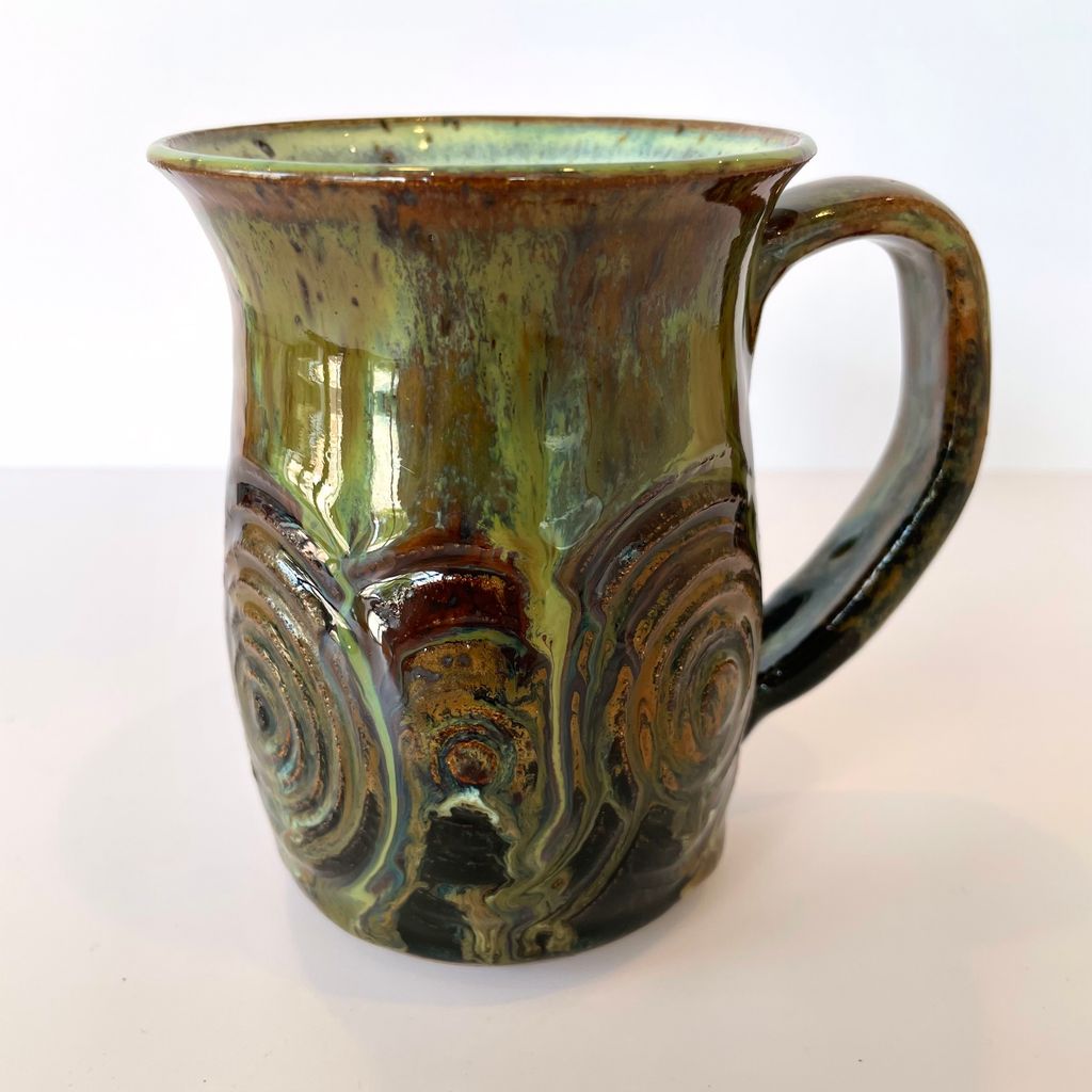 Green and Copper Swirled Mug LE