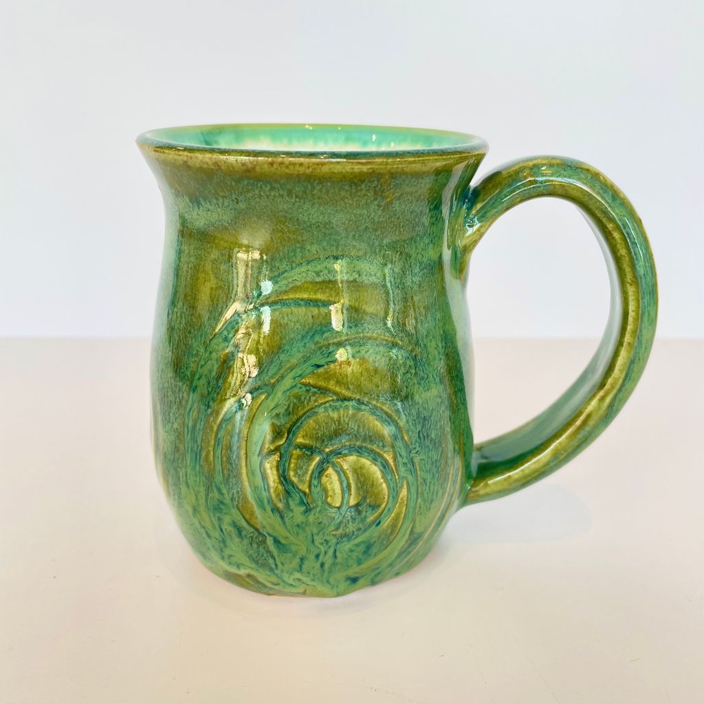Carved Green Spiral Mug LE