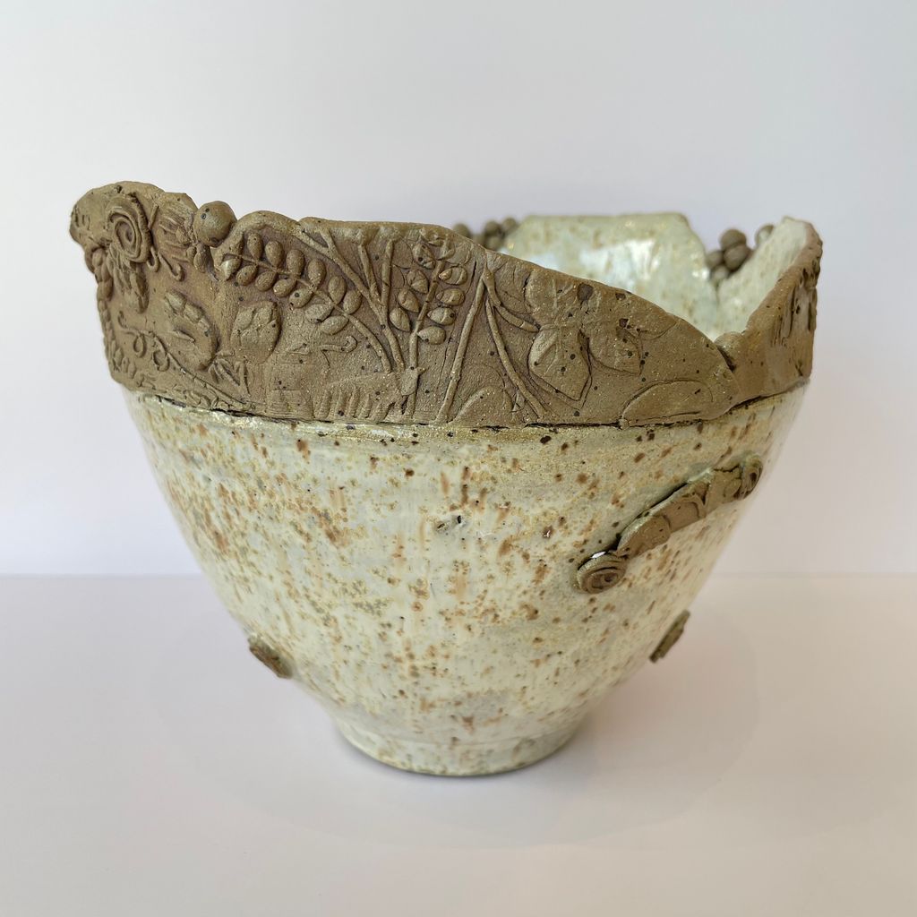 Ecru Textured Bowl AK
