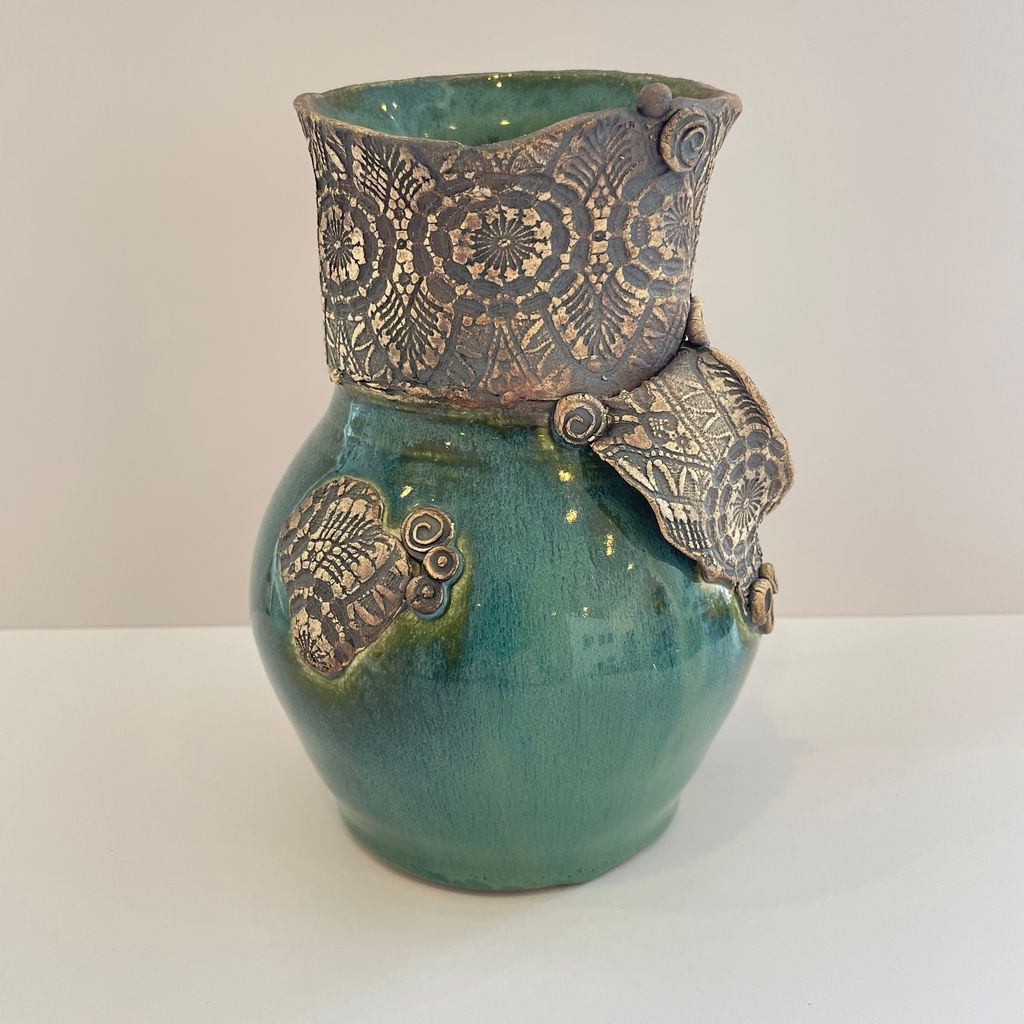 Green Textured Vase AK