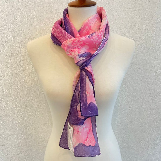 Painted Pink Silk Scarf CH