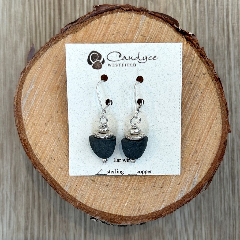 E13 - Stone and Silver Earrings
