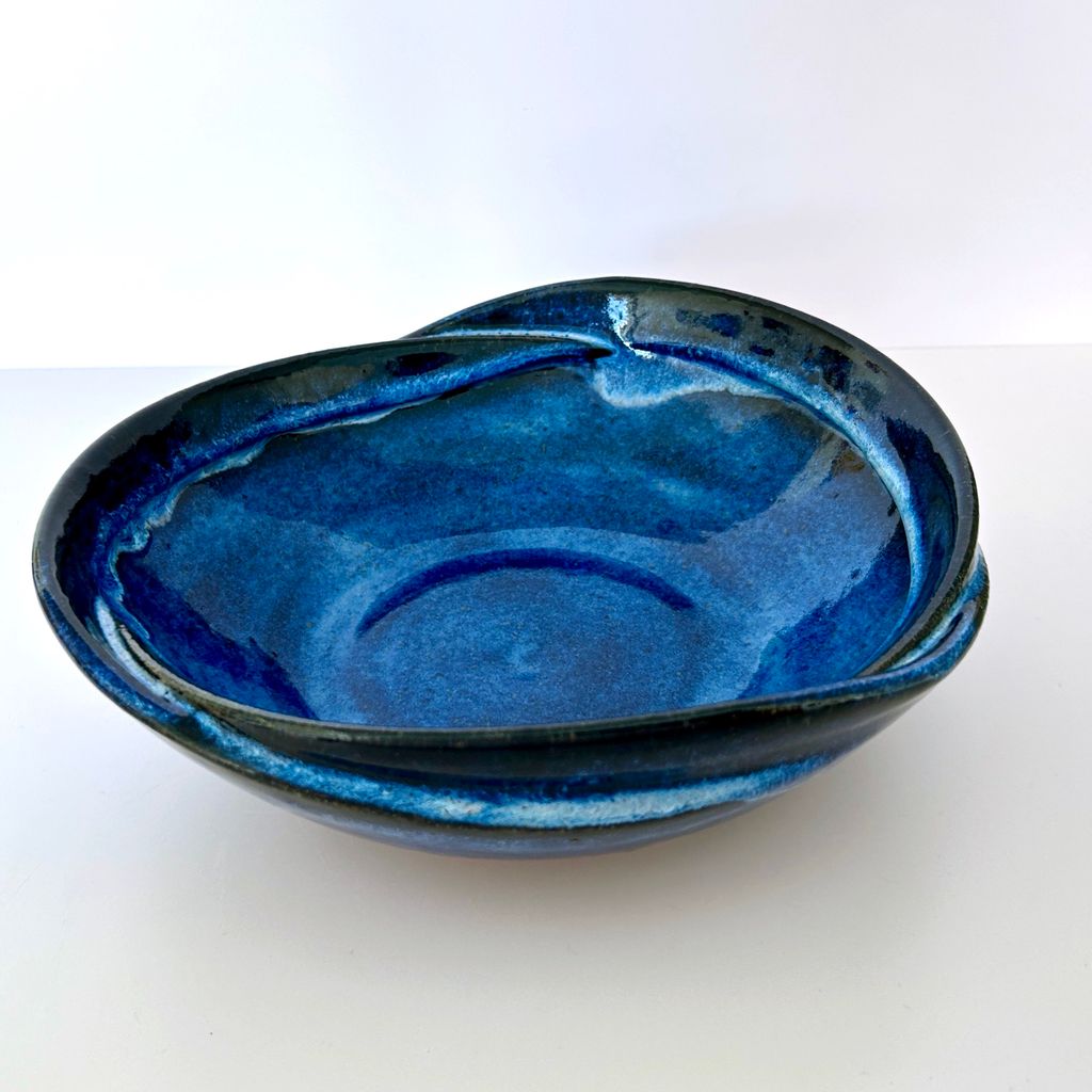 Blue Scalloped Bowl
