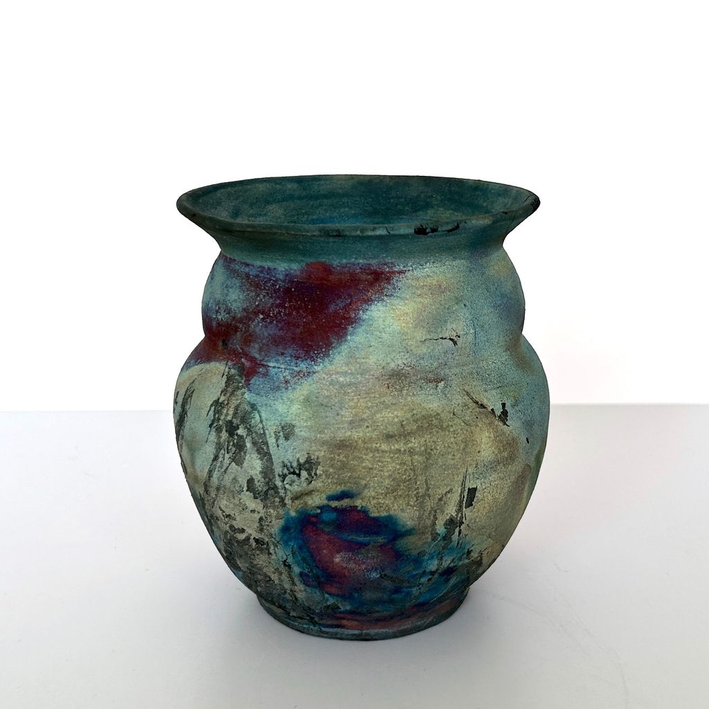 Rainbow Raku Vase