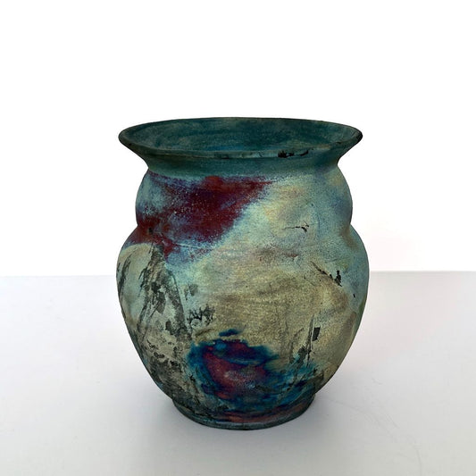 Rainbow Raku Vase
