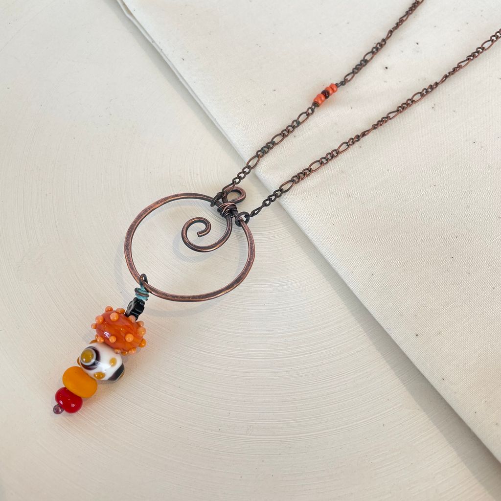 Copper Spiral Necklace AK