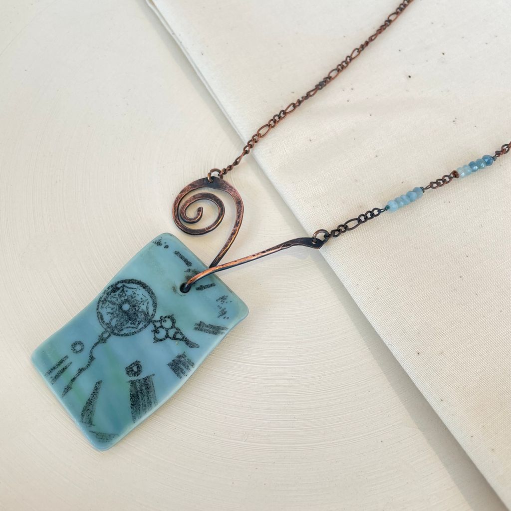 Copper and Clocks Necklace AK