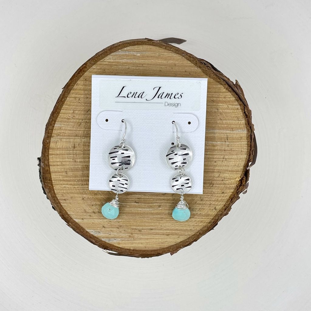 Birch Earrings with Sleeping Beauty Turquoise LJ