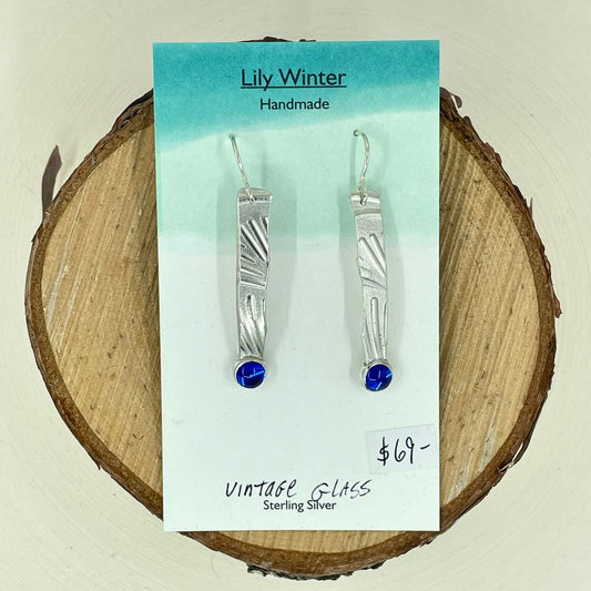 Vintage Glass Fork Tine Earrings LW