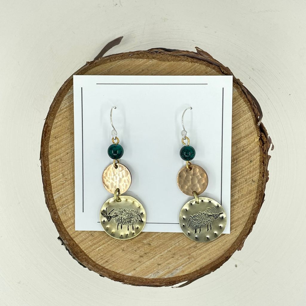 Brass and Copper Dangle Earrings EP