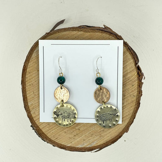 Brass and Copper Dangle Earrings EP