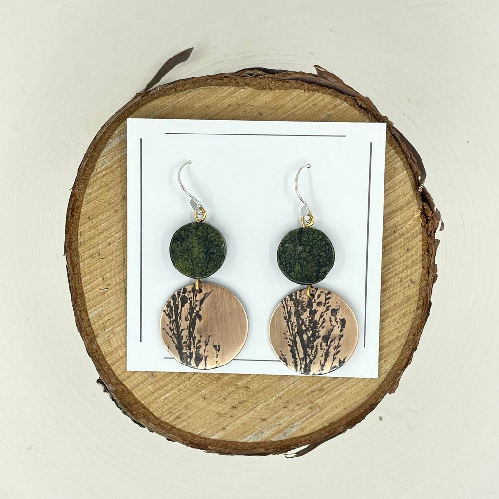 Plant Press Copper Dangle Earrings EP