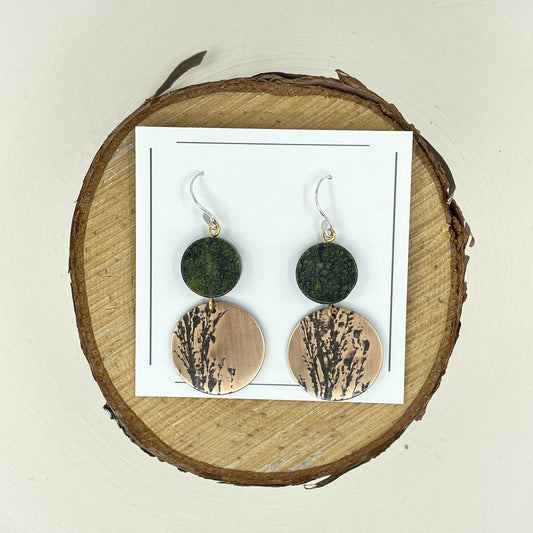 Plant Press Copper Dangle Earrings EP