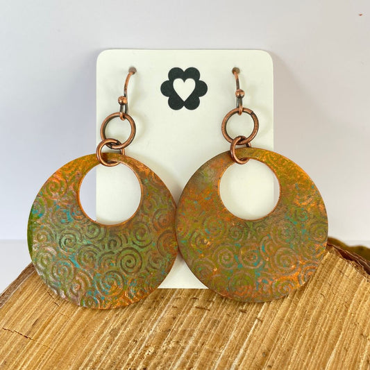 Patina Copper Hoops MN