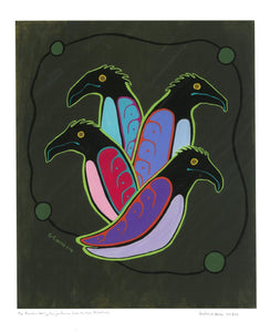 Four Ravens Looking for Guidance from the Four Directions (11x14)