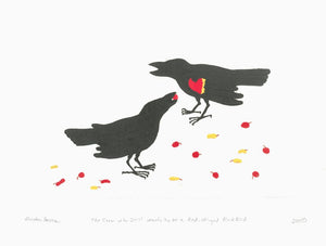 Crow who Still Wants to be a Red Winged Blackbird