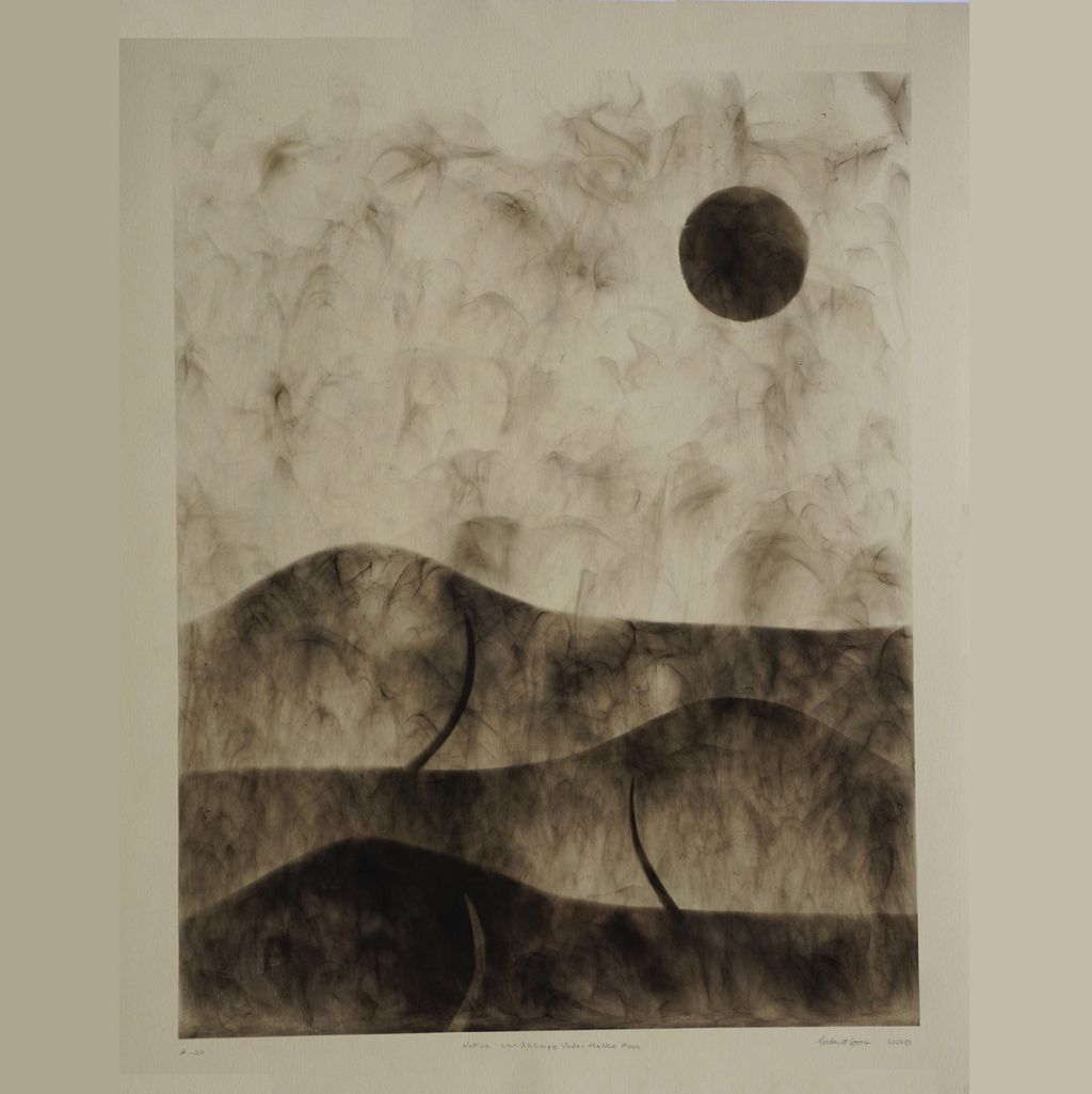 Native Landscape Under the New Moon - Print