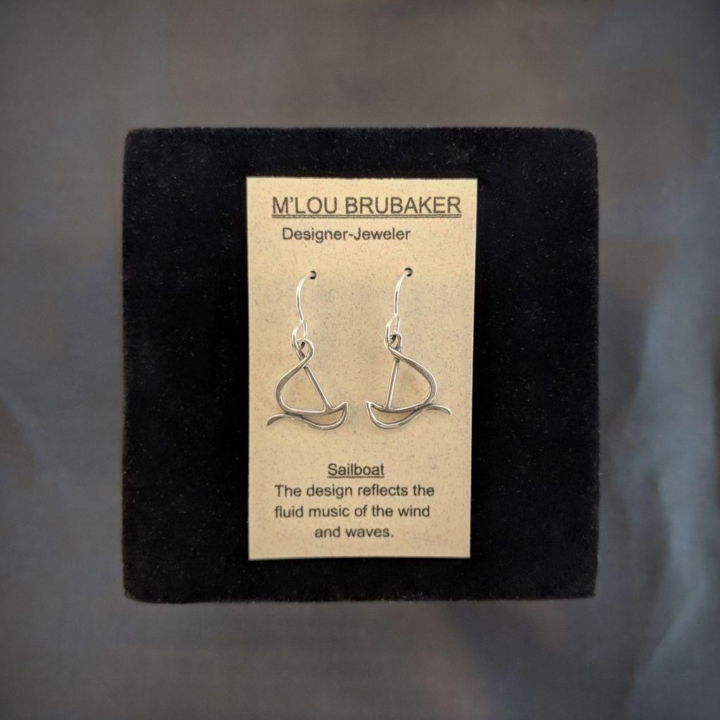 Sailboat Logo Earrings, wires