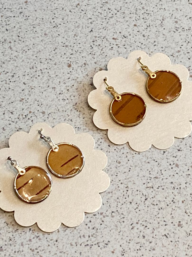 Birch Bark Earrings - Small Circle