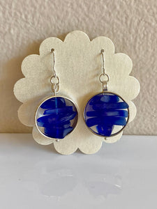 Blue Wine Bottle Earrings