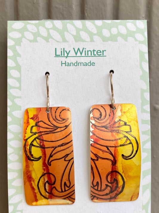 Hand Painted Earrings Medium